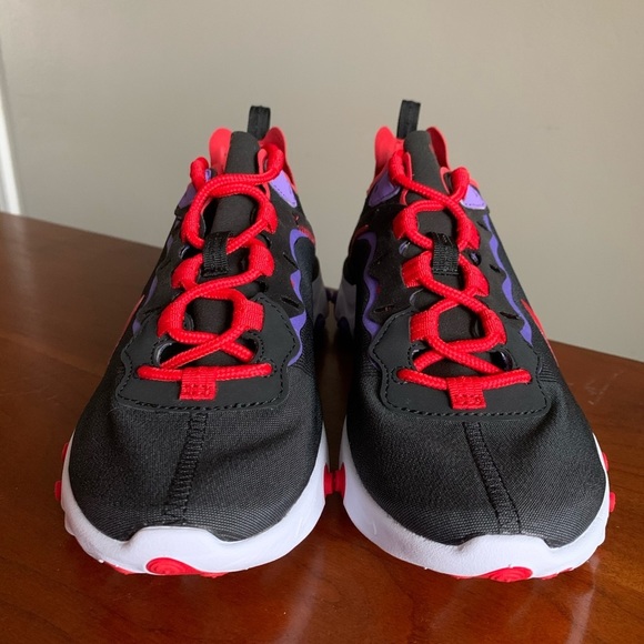 Women’s Nike React Element 55 Black/Red/ Purple - Picture 4 of 7